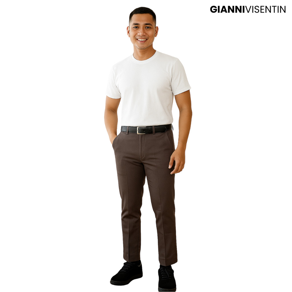 Gianni Visentin Celana Panjang Pria Abu Tua - 4090