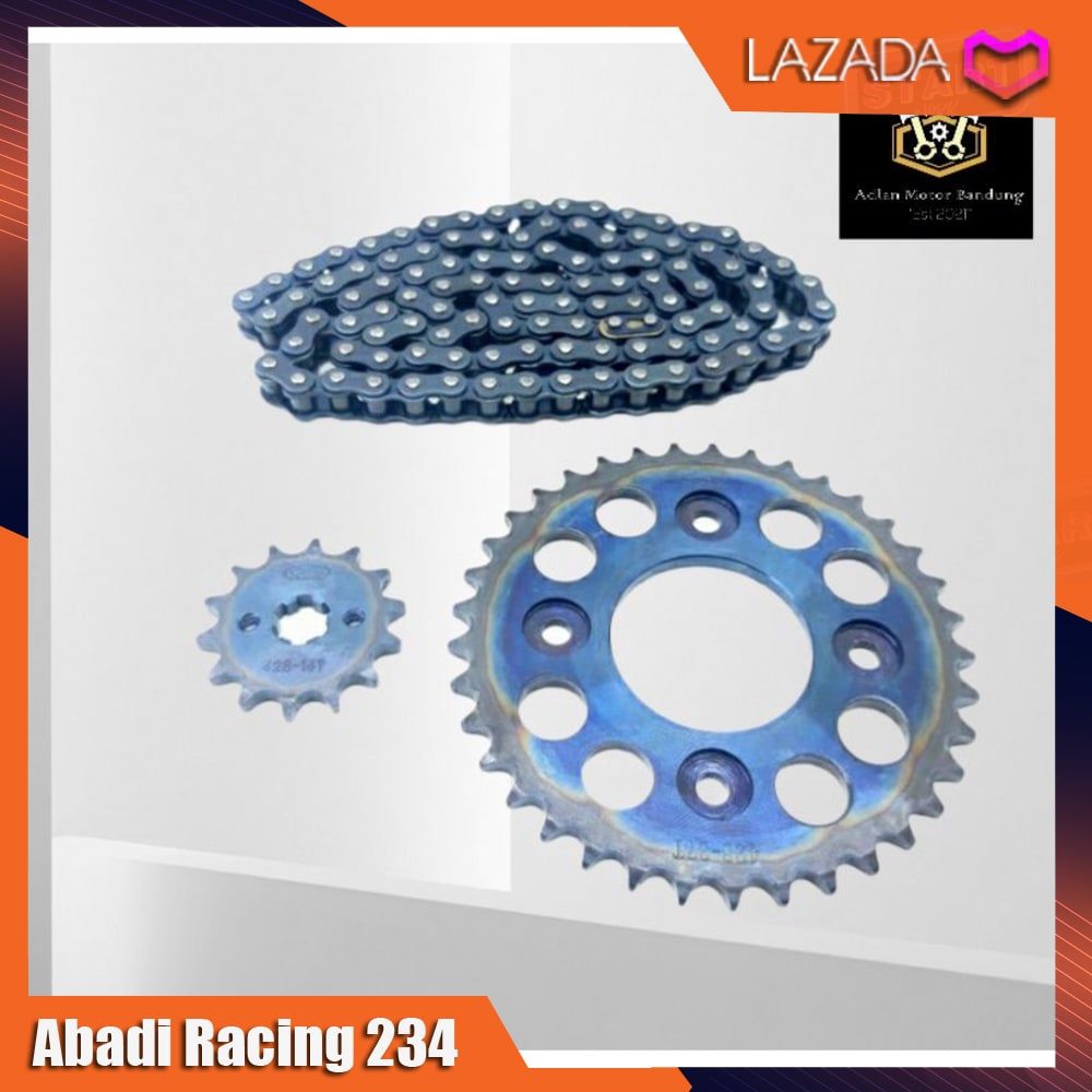 GEAR SET PAKET SUPRA X 125 HELM IN RANTAI TEBAL 428 DEPAN 14 BELAKANG 37 KUALITAS TDR