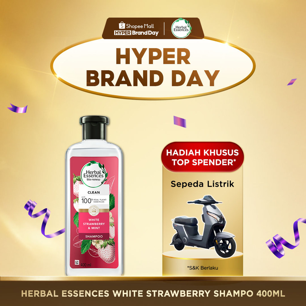 Herbal Essences Sampo Clean White Strawberry & Sweet Mint Perawatan Rambut 400ml / Herbal Essences S