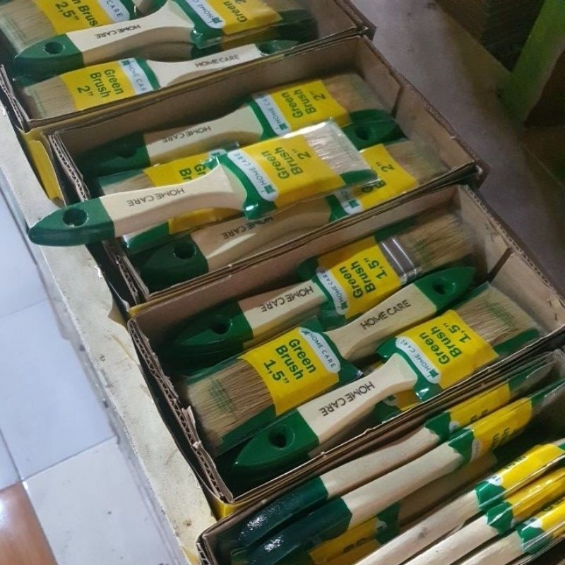 KUAS CAT TEMBOK KAYU BESI HOMECARE GREEN BRUSH PILIH UKURAN by avian