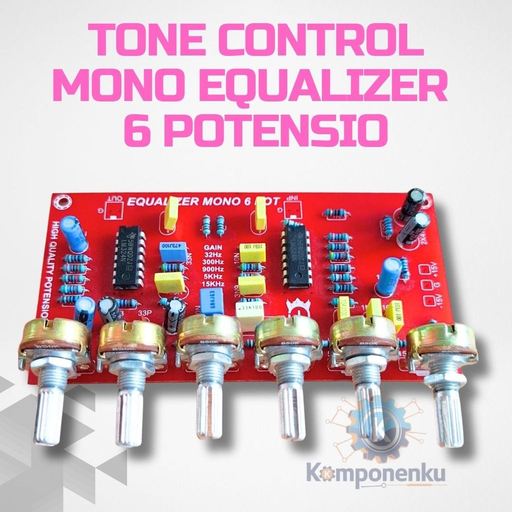 Tone Control Mono Equalizer 6 Potensiometer Untuk Amplifier Rakitan & DIY Audio