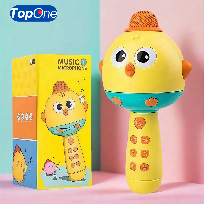 NMZSHOP Multifungsi Mikrofon Anak Bluetooth Wireless Speaker Mainan Mikrofon Kartun Nyanyi Anak Pere