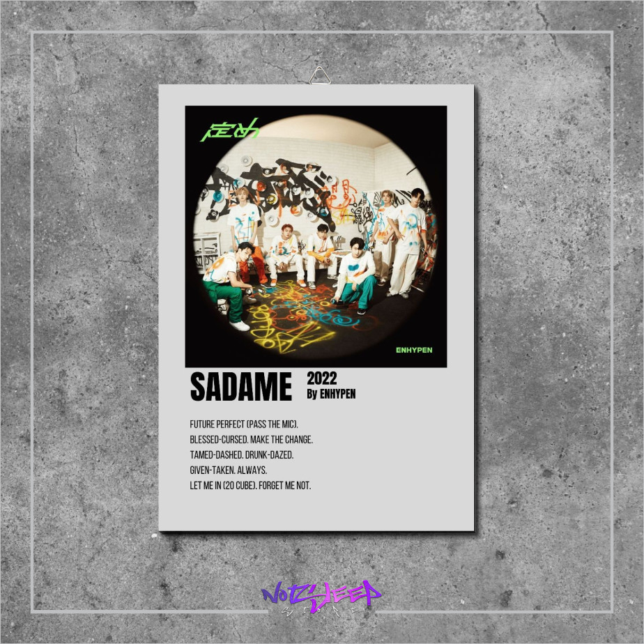 Poster Album Musik band Sadame by ENHYPEN poster kayu mdf