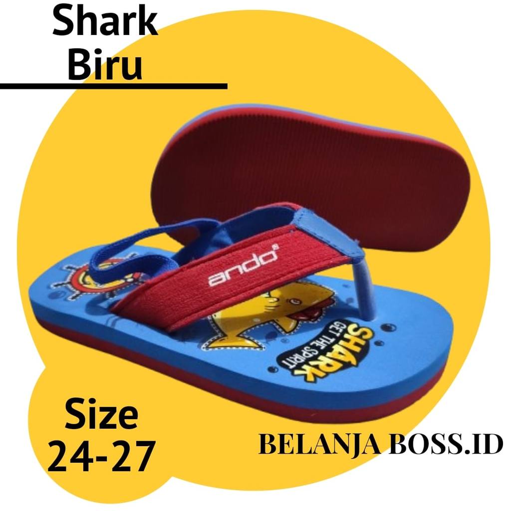 Ando Shark Sendal Jepit Anak Laki Laki Ukuran 24-27