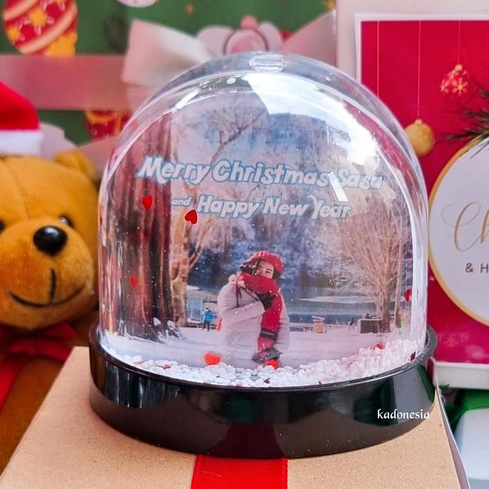 Promo Kado Natal / Hadiah Natal / Snowball Custom / Bola Salju Foto - ball desain A Terlaris