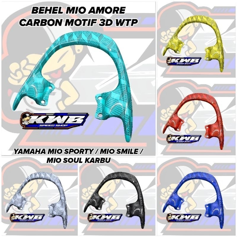 Behel mio amore carbon hydrograpic motif 3d wtp yamaha mio sporty / smile / soul karbu