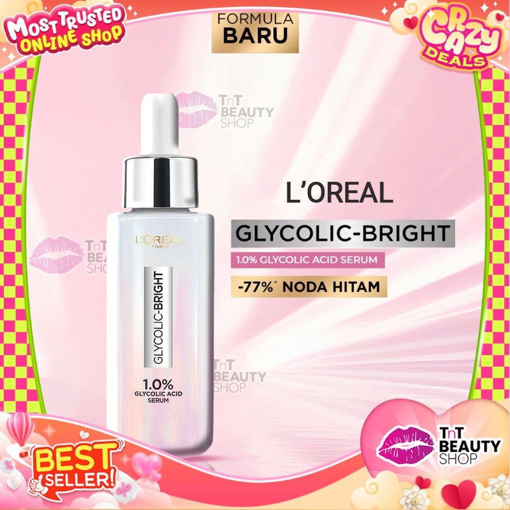 L'Oreal Paris Glycolic Bright Instant Glowing Face Serum 15ml - 30ml | Skincare Brightening Loreal G