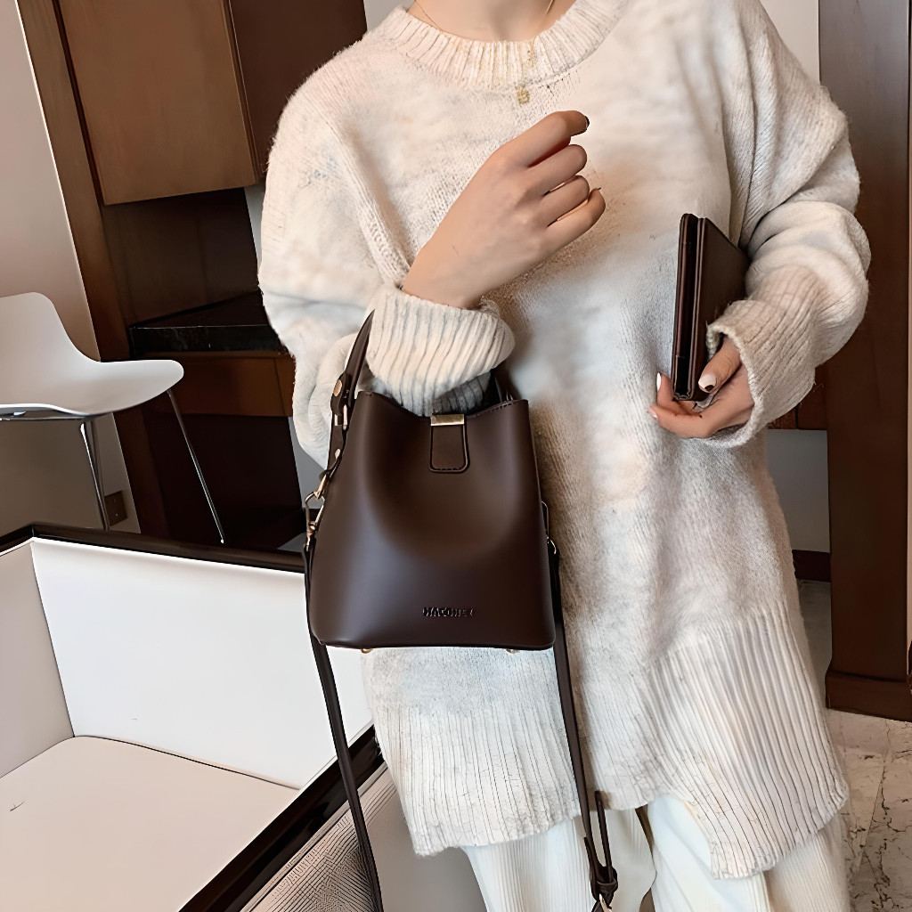 SweetSally - Indian Tas Sling bag / Handbag/ Tas Selempang Fashion Wanita Korea Hitam Kulit