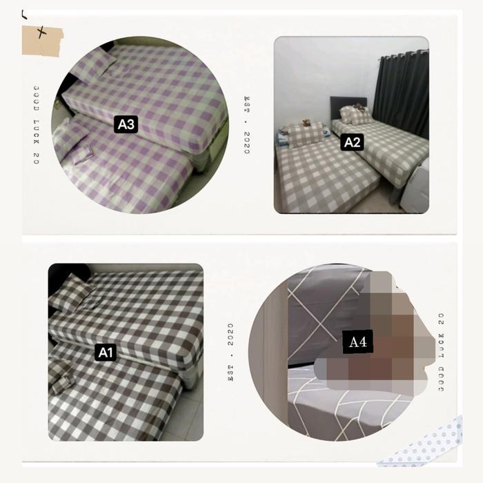sprei sorong | 2 in 1 uk 90 |100 |120 140 ukuran lengkap Sarung Bantal - 140 x 200