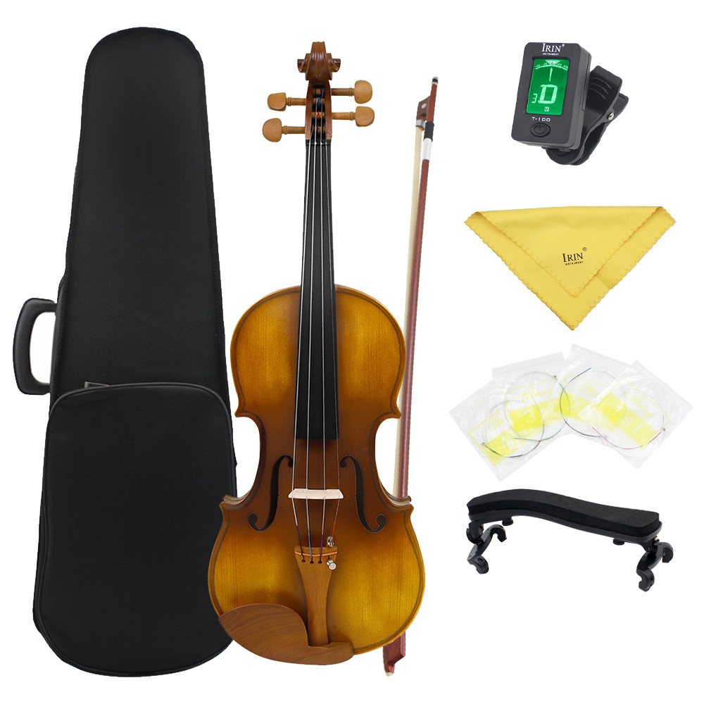 Astonvilla AV650 44 Violin Spruce Top Tiger Stripe Ebony Fingerboard Violin with Strings Bow Violin 
