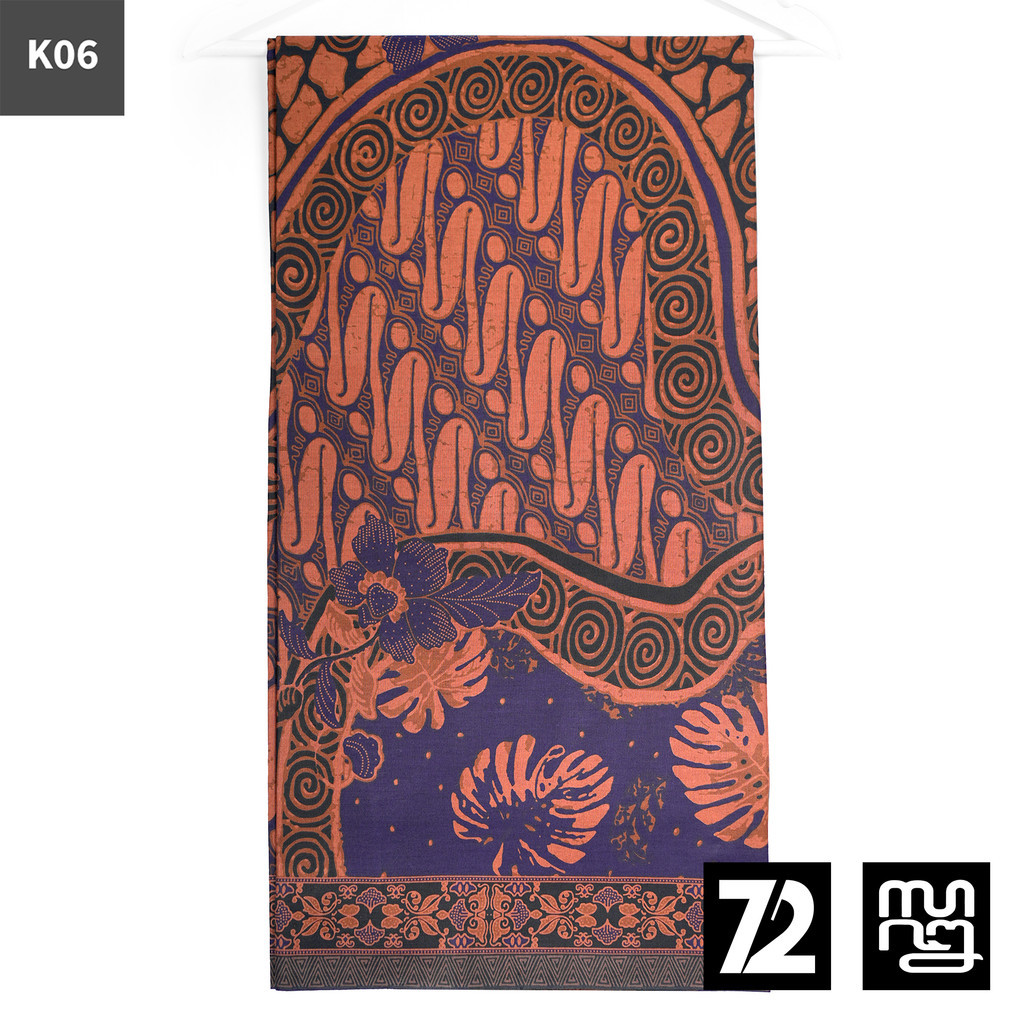 KAIN BATIK PREMIUM Bahan Katun Motif Parang Naru Roll Warna Ungu Coklat 725978