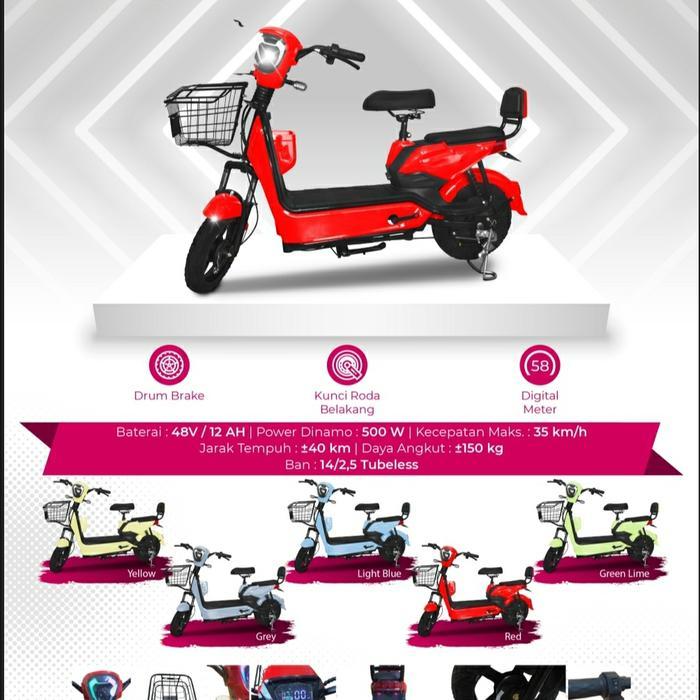 sepeda listrik merk evfumi/Enine/uwinfly/goda/exotic tipe ecos.Dinamo 500watt, battery 48/12watt. Ga
