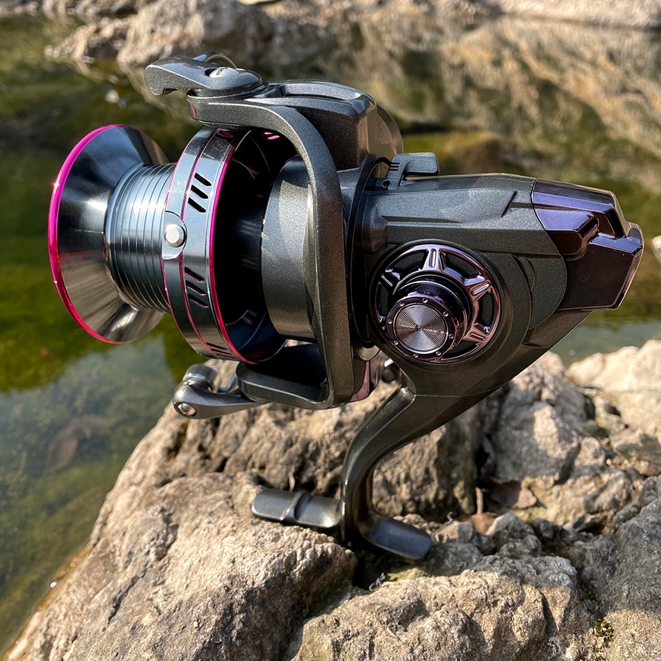 GHOTDA Spinning Fishing Reel with Large Spool Strong Body Saltwater Spinning Fishing Reel YO 9000 10