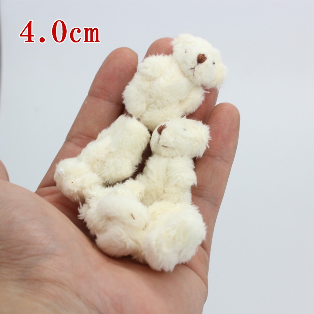 100pcs Mini Joint Teddy Bear 4.5cm Plush Stuffed  Wedng Box Garment & Hair Accessories Decor Doll