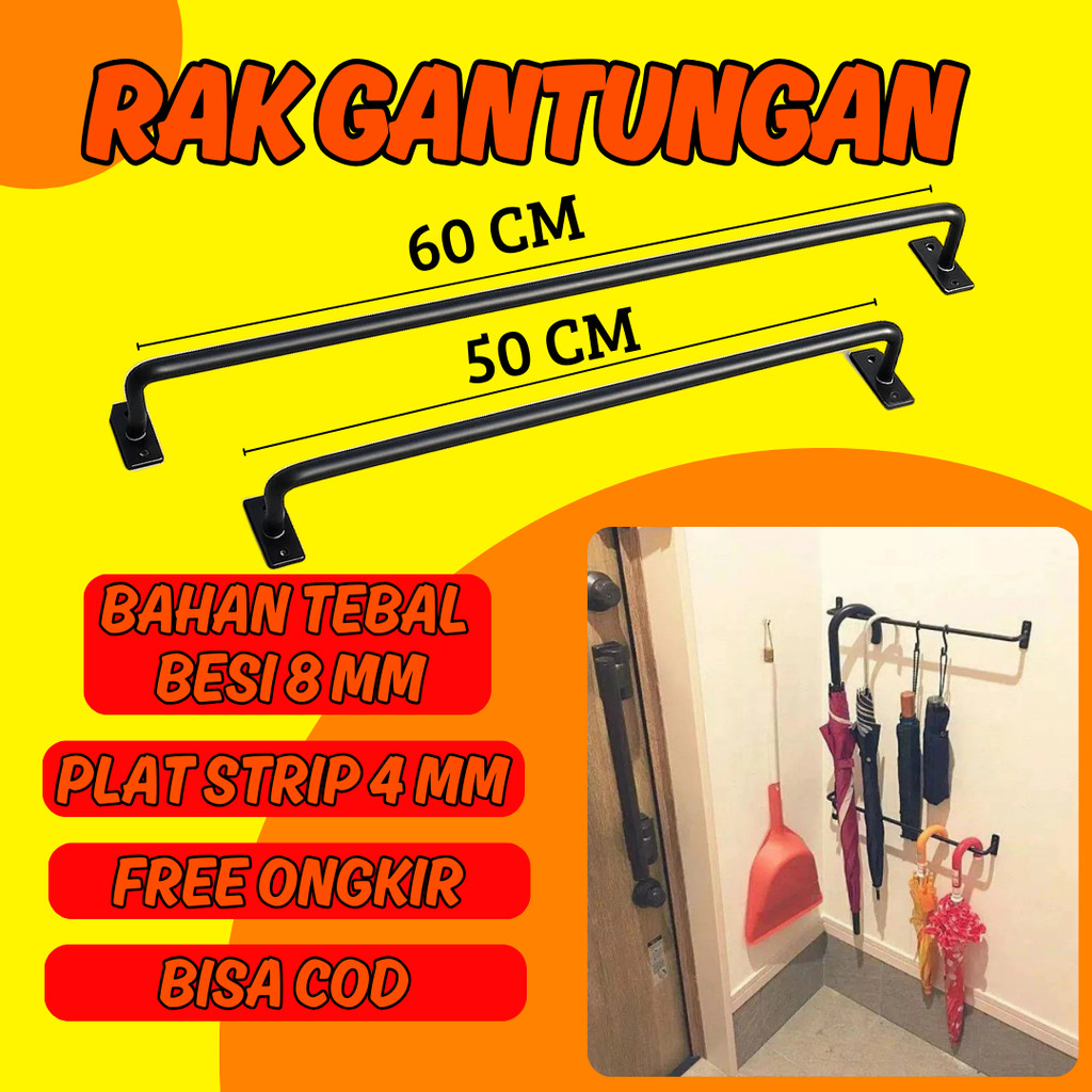 rak gantungan baju tempel dinding  / gantungan handuk tempel dinding / gantungan baju tempel