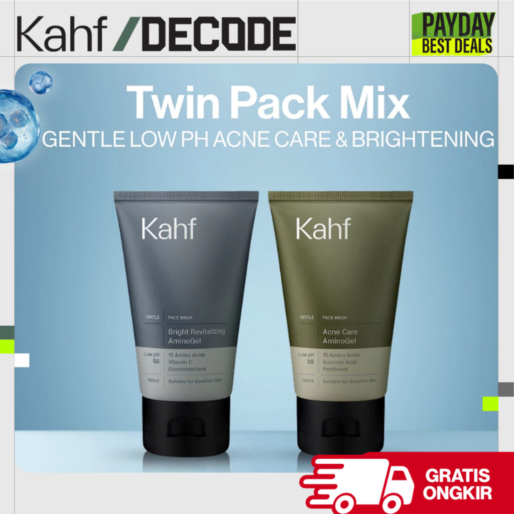 [SPECIAL KAHF DECODE : BUNDLE 2IN1 PAKET FACIAL WASH] Complete Acne Care & Brightening Face Wash Pac