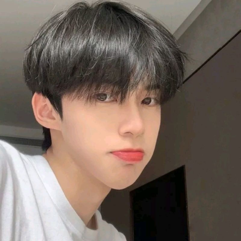 Wig Pria Rambut Pendek Warna Hitam Model Artis Korea Wig Full Rambut Palsu Pria Model Korea