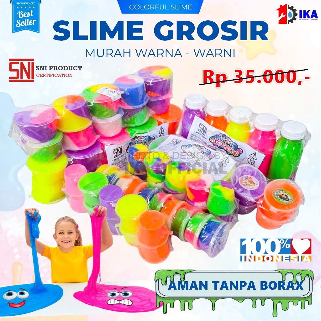 grosir 10 pcs 5 pcs slime glitter cup 35cc slem murah Souvenir / slime jiggly gliter / mainan anak m