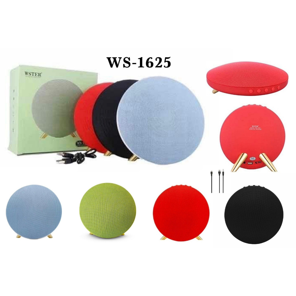 Speaker Bluetooth Portable Bulat Besar Wster WS-1625 Spiker Wireless SuperBass WS1625 Original