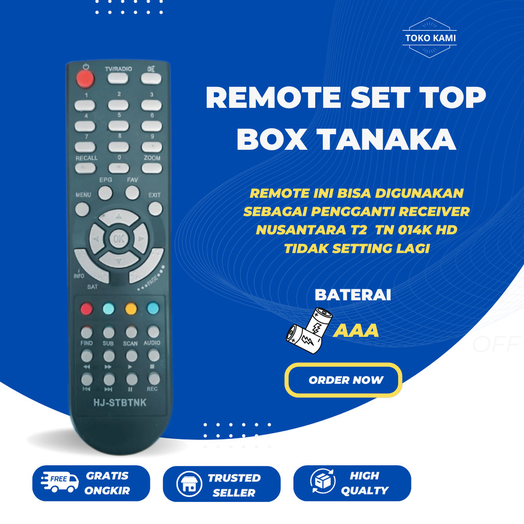 Remote remote Set Top Box DVB T2 TANAKA STB-TNK Nusantara HD