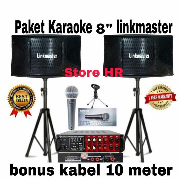 paket sound system karaoke speaker 8" linkmaster karaoke rumah garansi