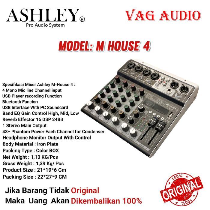 MIXER ASHLEY M HOUSE 4, MIXER 4 CHANNEL M-HOUSE 4, ORIGINAL ASHLEY, GARANSI RESMI