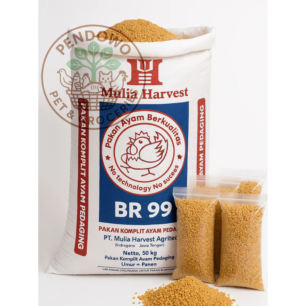 BR99 Pakan komplit Ayam Pedaging, kemasan repack 1 kilogram