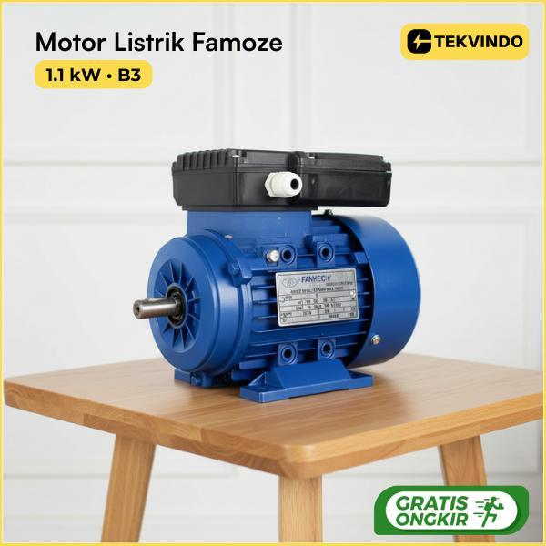 Motor Listrik Famoze Pro GMYL 1.5HP 1Phase 1400RPM 1.1KW Dinamo Penggerak Mesin Kompresor Conveyor