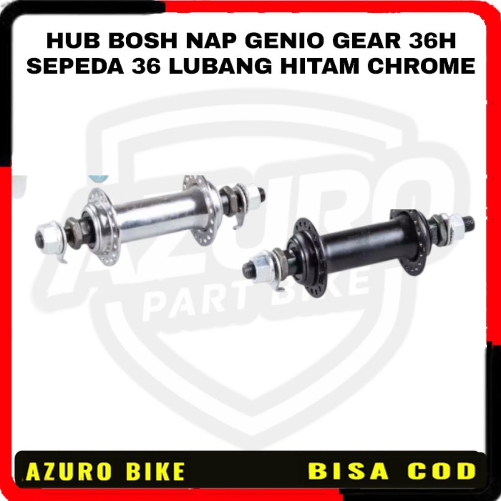 HUB BOSCH NAP GENIO 36H SEPEDA 36 LUBANG HITAM CHROME
