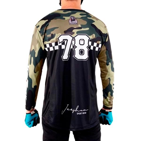 Jersey Sepeda Jersey Gowes Kaos Sepeda Pria Mtb Army - LENGAN PANJANG, S