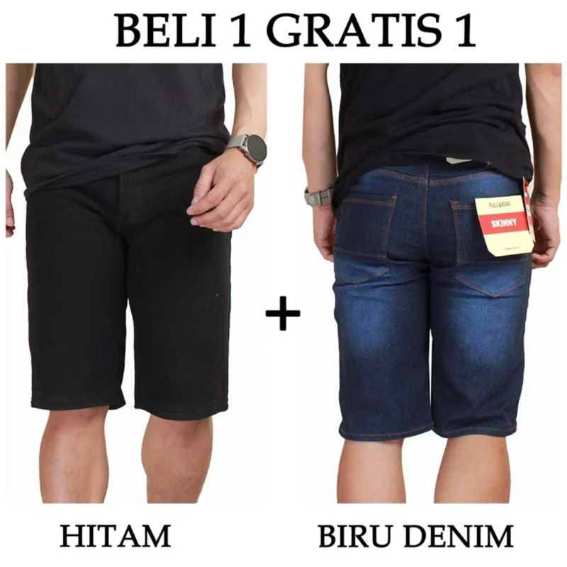 DELISTORE (BELI 1 GRATIS 1) Celana Jeans Pendek Pria 2023 TERBARU DI TOKO SHARAHCOLLECTION