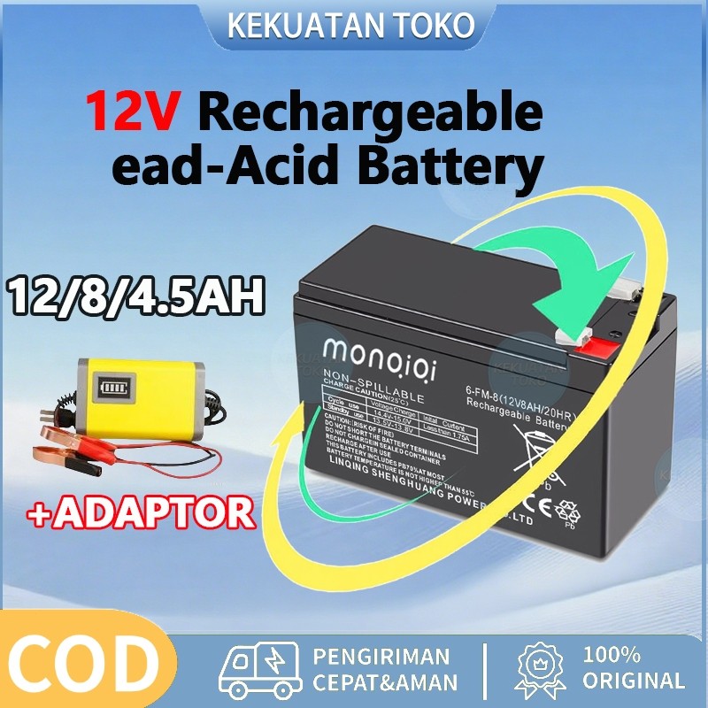 ASLI Aki Sepeda Listrik Aki 12V 8AH    Kemasan tebal   Aki Semprotan Pertanian/ Aki Sprayer/Aki Tang