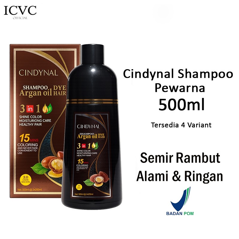 CINDYNAL Mokeru | Original Mokeru Shampoo Argan Oil / Shampoo Semir Pewarna Rambut Herbal 500ml