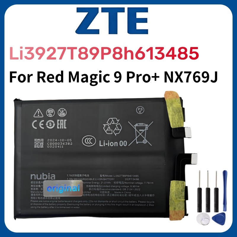 Original Li3927T89P8h613485 Battery For Nubia Red Magic 9 Pro+ NX769J 7.78V 5500mAh Phone Battery +t
