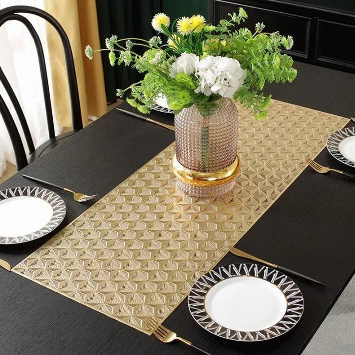 Taplak Meja Tamu Pendek / Table Runner Pendek - Gold