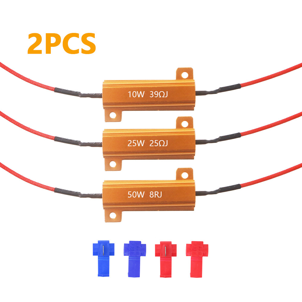 2pcs 25W 10W 50W Load Resistor 6Ohm 8Ohm 25/39Ohm Brake Turn Light Cancel Decoder Fast Flash Blinker
