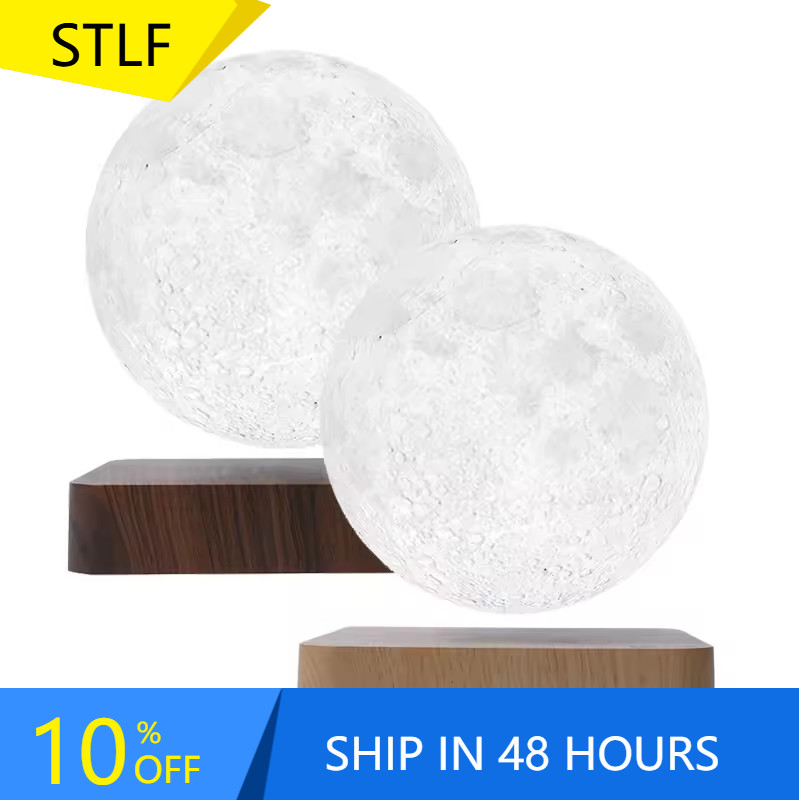 Levitating Moon Lamp 3 Colors Floating Moon Lamp Spinning 3D Printing Magnetic Moon Night Light for 