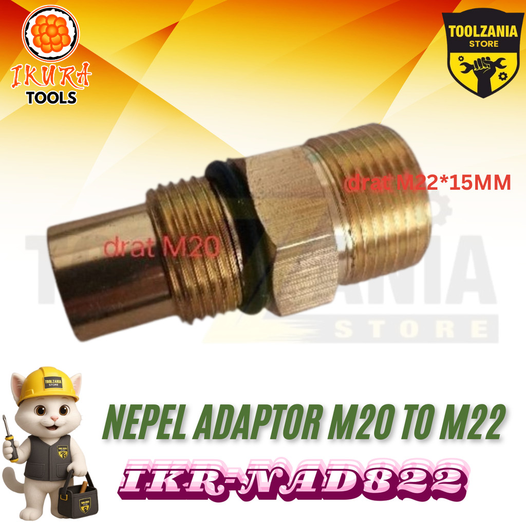 Ikura Tools Nepel Water Pump Jet Cleaner M20 Male To M22 Male - Sambungan Mesin Jet Cleaner Parts He