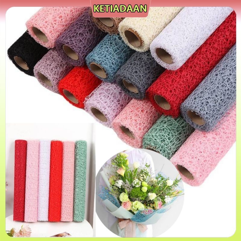 Jaring pembungkus buket gaya Korea 50cm x 4,5m / jaring pembungkus buket kertas jaring laba-laba / j