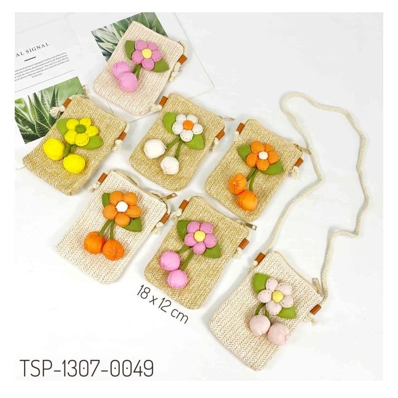 Tas Selempang Mini Rajut Bunga Lucu Anak Perempuan