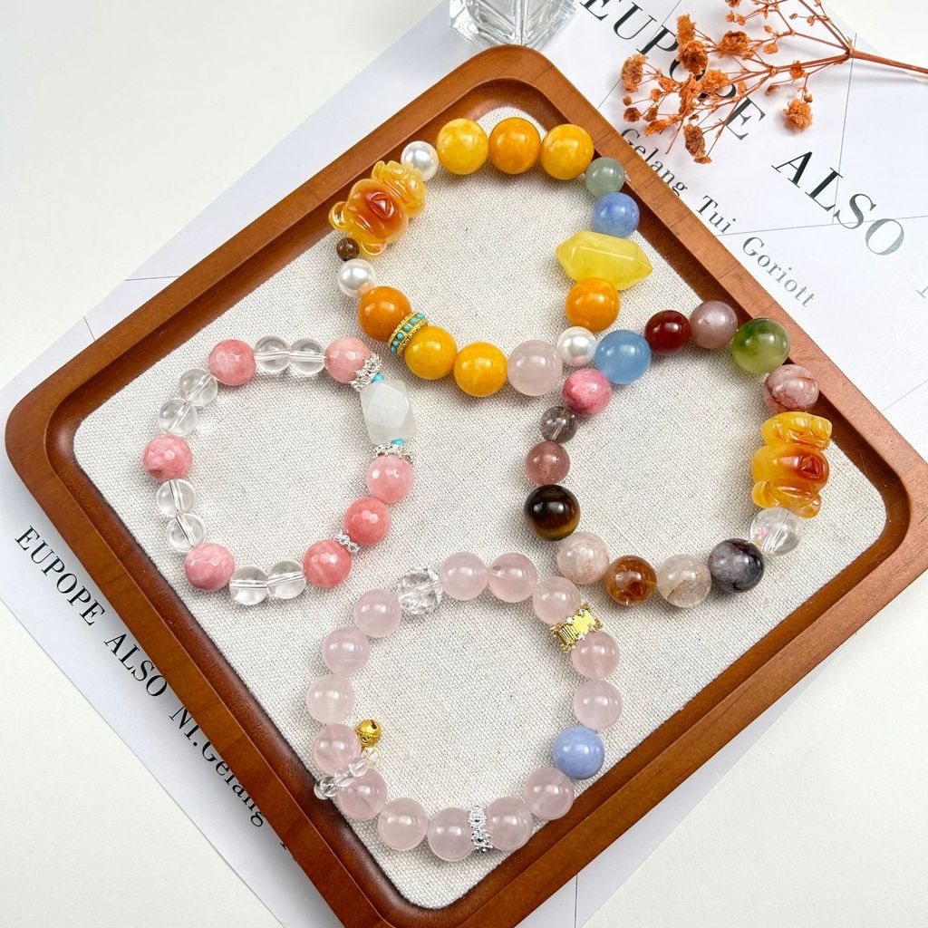 [Mempesona]Gelang kristal gaya Korea,gelang manik-manik bulat cincin tunggal  Yuan modis dan trendi