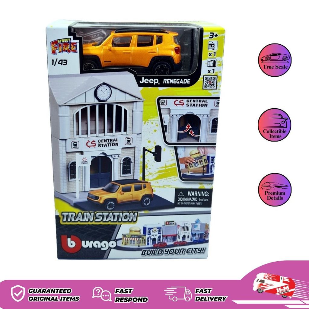 Bburago Build Your City Street Fire Train Station