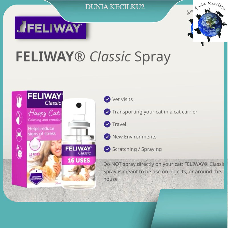Feliway Classic Spray Calming / Comfort Cat - Travel - Anti Stress / Marking / Scratching (20 ML)
