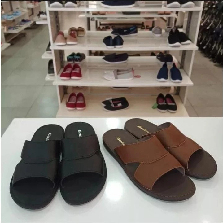 Sandal Bata Model Selop Sandal Selop Kulit Kualitas Premium Terlaris Sendal Pria Wanita Bata Diskon 