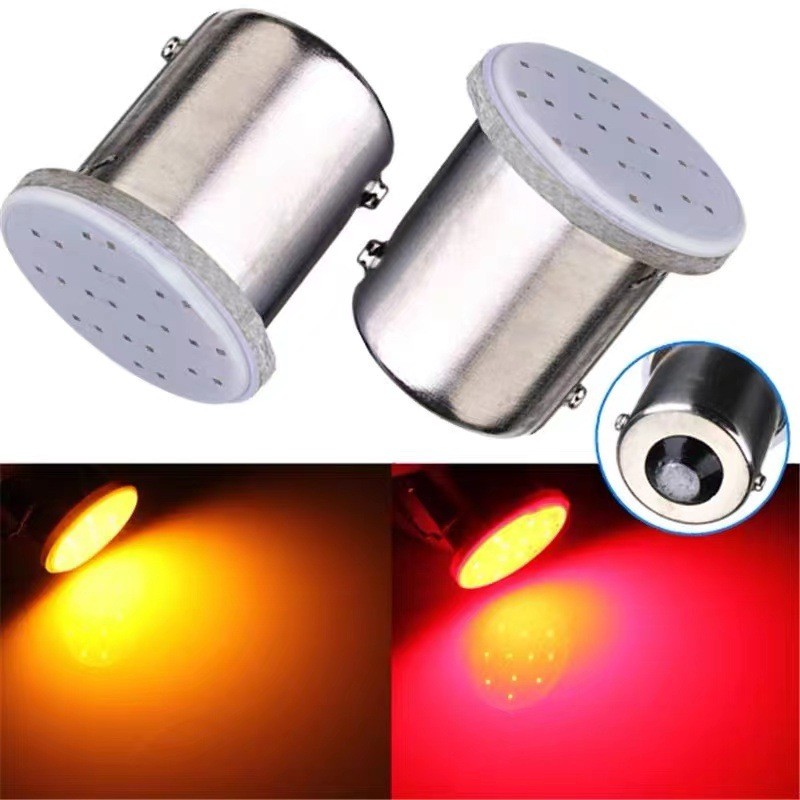 Lampu Led Rem Motor Mobil Bayonet 2 Kaki Cob Plasma Ceper Hemat Daya Merah 
