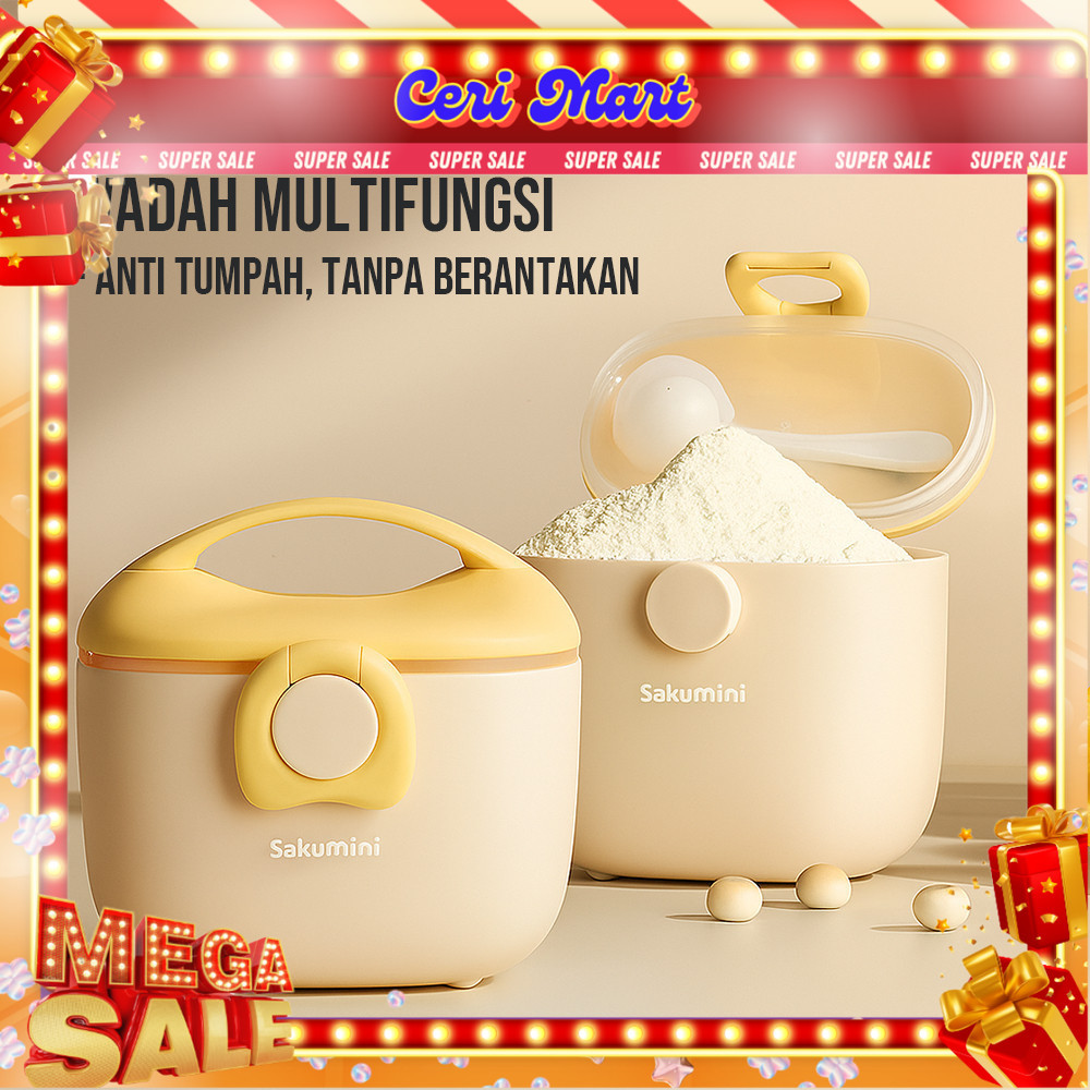 Sakumini Milk Powder Container Wadah Tempat Susu Bubuk Bayi - Tempat susu bubuk bayi, buah, biskuit