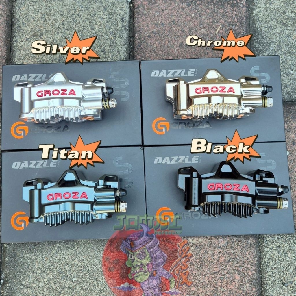 KALIPER GROZA 4 PISTON DAZZLE KALIPER RADIAL ZENITH 82MM PICTH ALUMINIUM BILLET UNIVERSAL KALIPER 4 