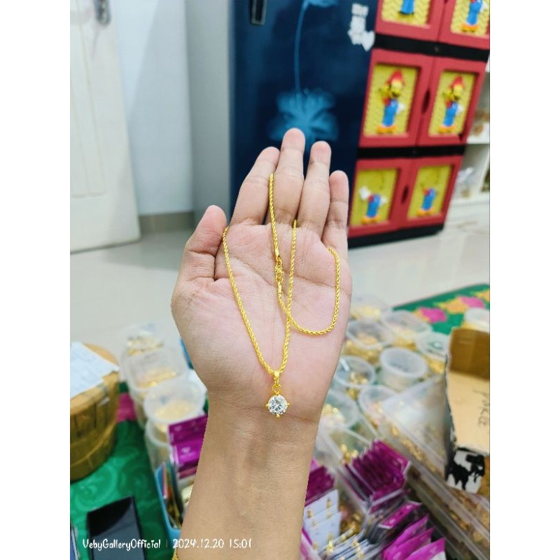 kalung tambang 45cm liontin deasy koin mesin yaxiya