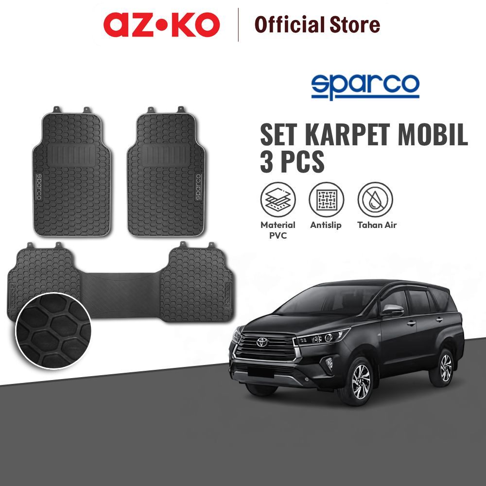 AZKO Sparco Set Karpet Mobil Pvc Car Carpet Aksesoris Alas Interior Mobil Car Cabin Mat Perlengkapan