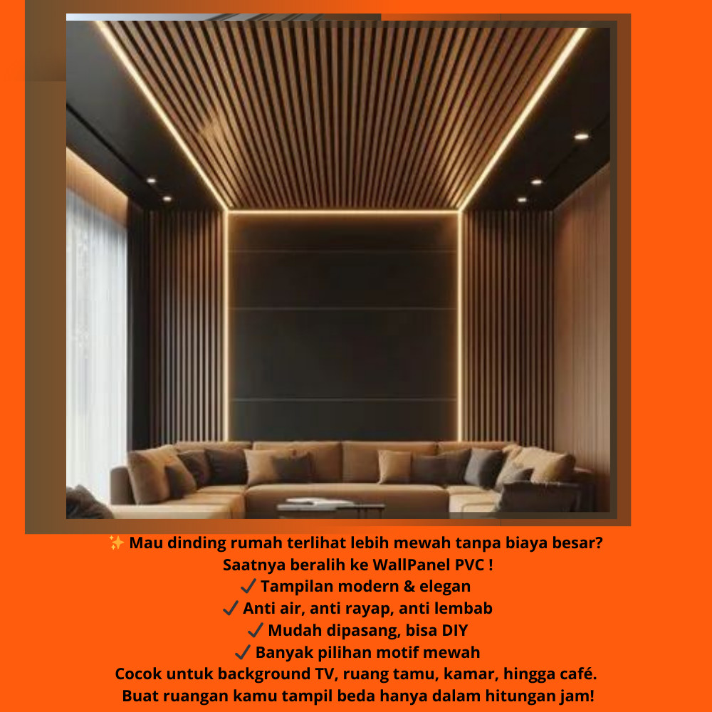 Panel Indo WallPanel PVC T BANDUNG WPC 3 Meter Bahan Premium wood panel wpc bandung, wallpanel pvc